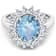 3.69ctw Blue Aquamarine and Diamond 14K White Gold Halo Ring