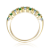 Emerald Color CZ And White CZ Band Ring In 14K Gold Over Sterling Silver