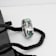 HONOLULU Mother of Pearl Inlay Tungsten Carbide Ring with Beveled Edges
and White Diamond 8mm