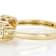 Diamond Simulant Three-Stone Ring In 18K Gold Over Sterling Silver