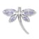Rhodium Over Sterling Silver Lavender Cubic Zirconia Dragonfly Slide
