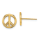 14k Yellow Gold 3D Polished 10.2mm Peace Symbol Stud Earrings