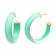14K Yellow Gold Over Sterling Silver Medium Illusion Acrylic Hoops in Mint