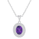 8x6mm Oval Amethyst And White Topaz Accent Rhodium Over Sterling Silver
Double Halo Pendant w/Chain