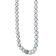 7-10mm Gray Freshwater Pearl with Crystal Accents Sterling Silver Strand Necklace