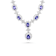 9.73 Ctw Tanzanite and 6.41 Ctw White Diamond Necklace in 14K WG