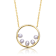 Freshwater Pearl Halo Circle Pendant In 14K Gold Over Sterling Silver