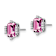 Rhodium Over 14K White Gold Emerald Shape Lab Created Pink
Sapphire/Diamond Earrings