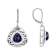 Purple Turquoise Artisan Inspired Sterling Silver Dangle Earrings 9x8mm