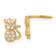 14K Yellow Gold Children's Polished Cubic Zirconia Sitting Cat Stud Earrings