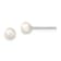 Rhodium Over Sterling Silver 4-5mm White Button FWC Pearl Post Earrings