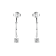 White Topaz Rhodium Over Sterling Silver Drop Round Hoop Earrings