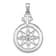 Rhodium Over Sterling Silver Blue Cubic Zirconia Compass Rose with Small
Anchor Pendant