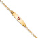 10k Yellow Gold Medical Soft Diamond Shape Red Enamel Figaro Link ID Bracelet