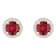 6mm Round Created Ruby And Created White Sapphire 10k Yellow Gold Halo
Stud Earrings