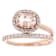 Morganite Oval And White Zircon Ring In 18K Rose Gold Over Sterling
Silver 1.62ctw