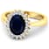 1.49ctw Blue Sapphire and Diamond 14K Yellow Gold Halo Ring