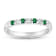 0.25ctw Emerald and Diamond Wedding Band Ring in 14k White Gold