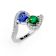 14K White Gold Tsavorite and Tanzanite Ring 1.05 ctw