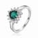 Heart Shape Lab Created Emerald with White Topaz Accents Sterling Silver
Ring, 0.93ctw