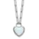Rhodium Over Sterling Silver Lab Created Opal Heart Paperclip Link Necklace