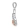 14k White Gold and 14k Rose Gold Diamond Entwined Hearts Pendant