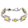 Two-tone Venetian Glass Bracelet In 18K Gold And Sterling Silver
