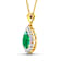 2.85ctw 14K Yellow Gold Zambian Emerald and White Diamond Pendant with
18 inch Cable Chain