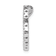 Rhodium Over 14k White Gold Diamond Curved Heart Chain Slide Pendant