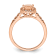 14K Rose Gold Morganite Diamond Halo Engagement Ring
