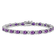 Rhodium Over 14k White Gold Oval Amethyst and Diamond Bracelet
