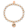 Rose Stainless Steel Polished Enamel Flower Jade Stretch Bracelet