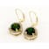 Chrome Diopside Round And White Zircon Dangle Earrings In Solid 14K
Yellow Gold 4.19ctw
