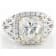 Candlelight and colorless moissanite platineve and 14k yellow gold over
silver halo ring 5.62ctw DEW
