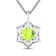 1.85ctw 14K White Gold Round Peridot and White Diamond Pendant with 18
inch Cable Chain