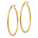 14k Yellow Gold 1 9/16 inch Diamond-Cut Round Tube Hoop Earrings