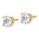 14K Yellow Gold 2ct. 6.5mm Round D E F Pure Light Moissanite Earrings
