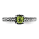 Sterling Silver Stackable Expressions Checker-cut Peridot Antiqued Ring 0.25ctw