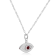 Garnet and Moissanite Rhodium Over Sterling Silver Evil Eye Necklace