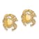14k Yellow Gold Textured and Polished 2D Crab Stud Earrings