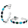 Blue Turquoise, Lapis Lazuli And Malachite Hoop Earrings In Silver 5x3.5mm