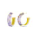 14K Yellow Gold Over Sterling Silver Illusion Hoops in Daisy