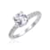 Round White Topaz Sterling Silver Ring, 1.98ctw