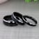 ASTON Black Brushed Center Tungsten Ring with Polished Beveled Edges 6mm