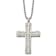 Titanium Polished Laser Cut Cross Pendant with 22 Inch Ball Chain