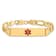 14k Yellow Gold Medical Red Enamel Flat Figaro Link ID Bracelet