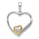 14k Yellow Gold and 14k White Gold Diamond Double Heart Pendant