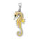 Rhodium Over Sterling Silver 3D Enameled Yellow Seahorse Pendant
