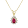 0.35ctw Pear Shape Ruby and Round Diamond Pendant 14k Yellow Gold