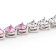 Pink And White Cubic Zirconia Rhodium Over Sterling Silver Heart Tennis
Bracelet 14.39ctw